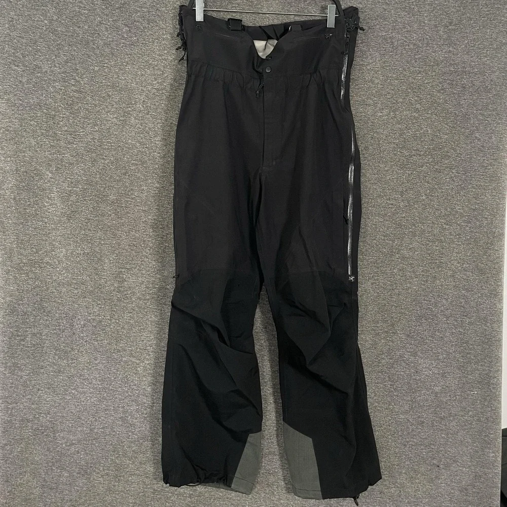 Arc'teryx Gore-Tex Bib Ski Snow Pants Mens Medium Black Waterproof Zip Pockets